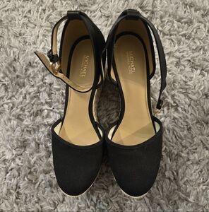 Michael Kors Black Espadrille Wedges